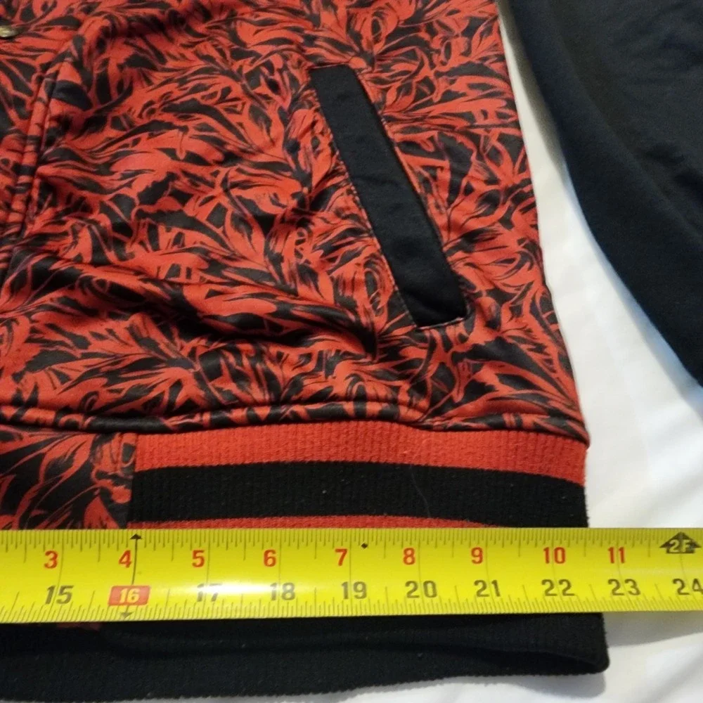 Empyre Surplus Men's‎ XL Red Black Hoodie Zip Snap Drawstring Skater Grunge Y2k - Picture 9 of 11